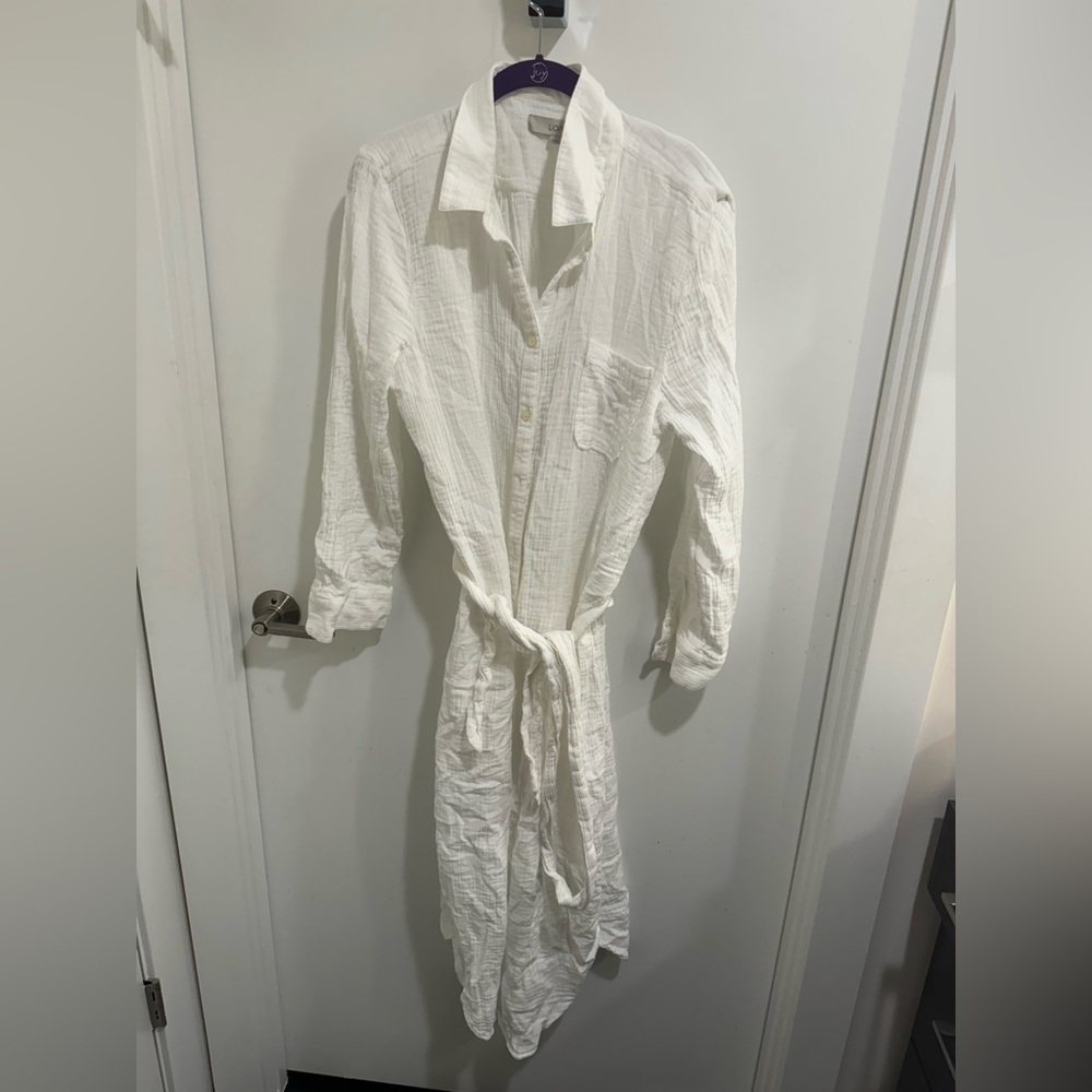 Whit Cotton Midi Dress